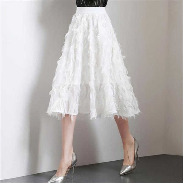 summer black white midi skirt women feather tassel skirts female elegant knee length skirt party jupe faldas largas mujer 210619
summer black white midi skirt women feather tassel skirts female elegant knee length skirt party jupe faldas largas mujer 210619