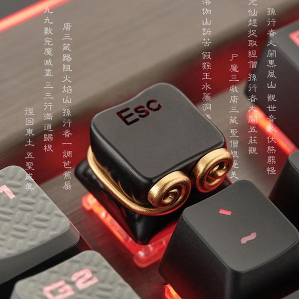 chinese myth style monkey king sun wukong design metal keycap for cherry switch mechanical keyboard hollow esc black red keycap
chinese myth style monkey king sun wukong design metal keycap for cherry switch mechanical keyboard hollow esc black red keycap
