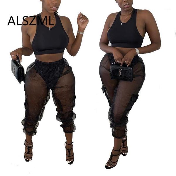 young party women fashion all black high pockets hip skinny pants perspective tight club women's & capris, Black;white
young party women fashion all black high pockets hip skinny pants perspective tight club women's & capris, Black;white