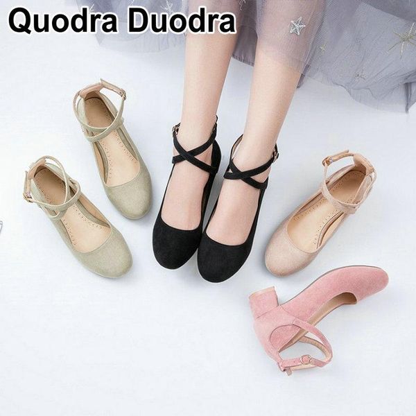 dress shoes sweet fashion mary jane dancing women's pumps with high heels women buckle strap comfortable casual big size 43, Black