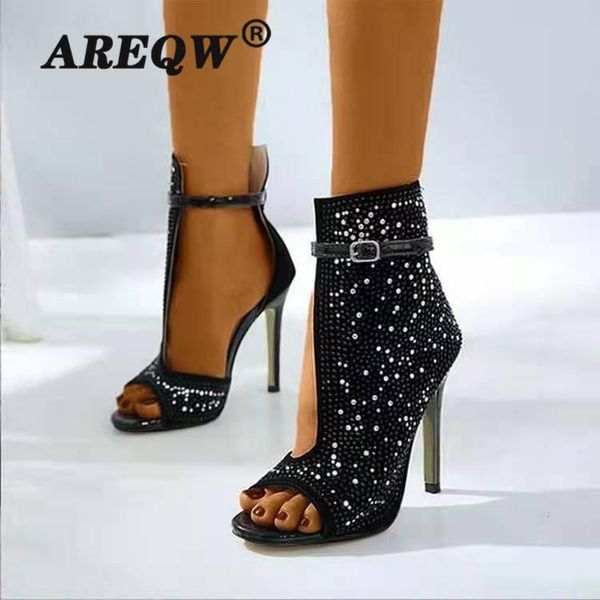 2021 new women sandals ankle straps high heels buckle transparent crystal sandals heel pumps ladies party women shoes woman, Black 
2021 new women sandals ankle straps high heels buckle transparent crystal sandals heel pumps ladies party women shoes woman, Black