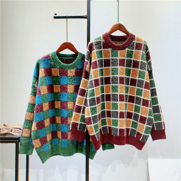 2021 new mulheres outono o-pescoo de manga comprida xadrez feminino camisola quente moda inverno casual pullovers pull femme 4pa3, White;black
2021 new mulheres outono o-pescoo de manga comprida xadrez feminino camisola quente moda inverno casual pullovers pull femme 4pa3, White;black