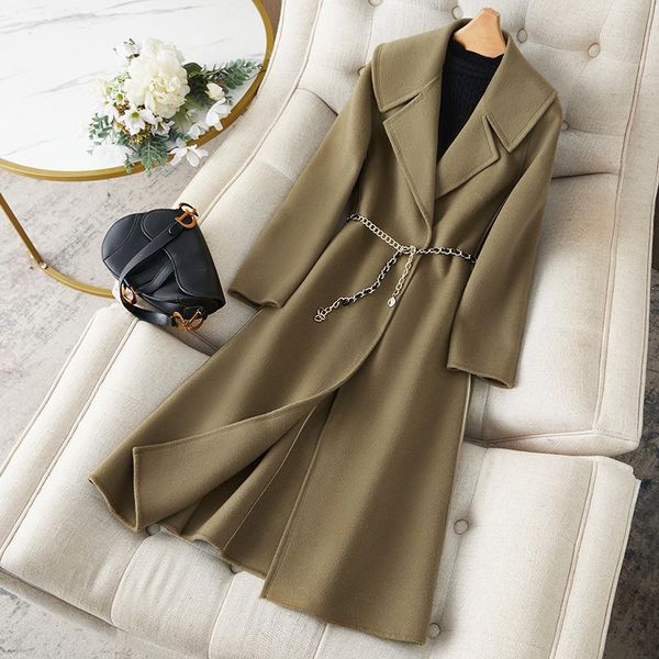 women's wool & blends 2021 winter loose coat long slim-fit double-sided woolen fashionable temperament hand-sewn female overcoat, Black
women's wool & blends 2021 winter loose coat long slim-fit double-sided woolen fashionable temperament hand-sewn female overcoat, Black