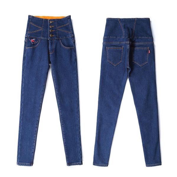 women's jeans tighten up waist design high thicken women elastic jeans2021 winter plus yards black feet pencil pants 6xl, Blue
women's jeans tighten up waist design high thicken women elastic jeans2021 winter plus yards black feet pencil pants 6xl, Blue
