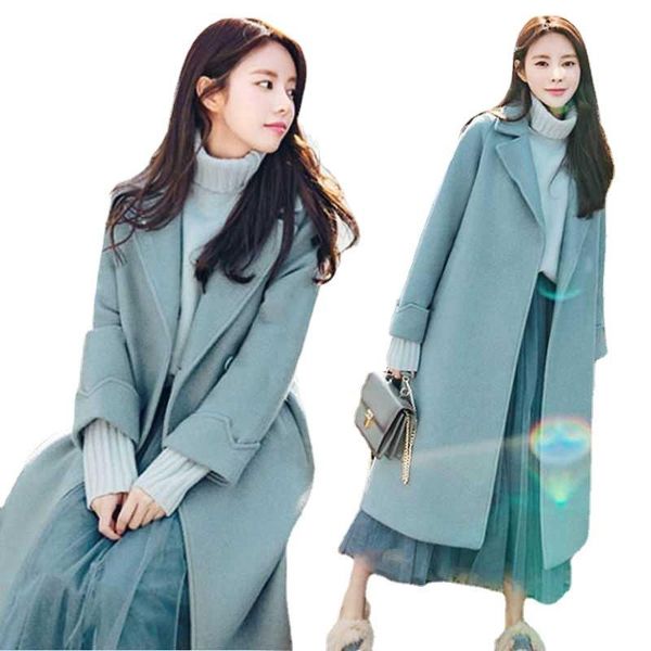 women's wool & blends nicepop korean long loose coat autumn winter casual warm woolen women lapel fashion female jackets outerwear over, Black
women's wool & blends nicepop korean long loose coat autumn winter casual warm woolen women lapel fashion female jackets outerwear over, Black