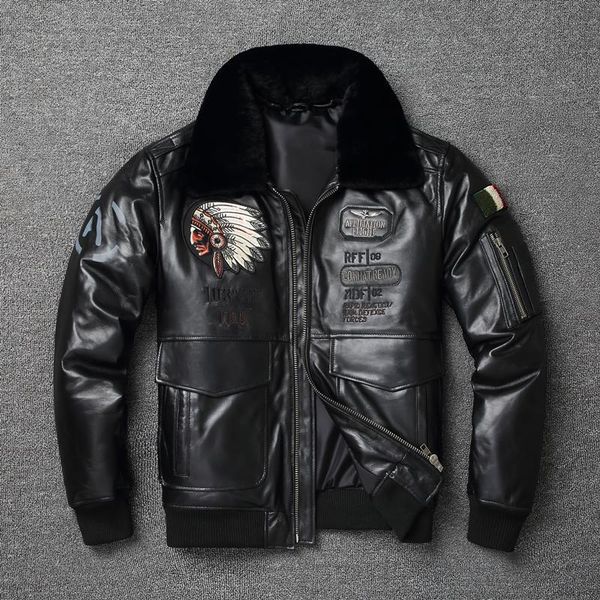 men's leather & faux embroidery flight suit pure sheepskin jacket oversize motorcycle slim coat cotton warm detachable lamb wool coll, Black
men's leather & faux embroidery flight suit pure sheepskin jacket oversize motorcycle slim coat cotton warm detachable lamb wool coll, Black