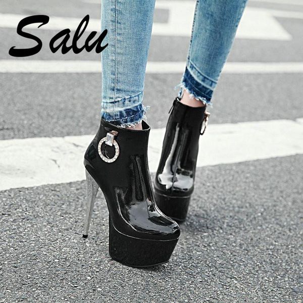 boots salu winter high heels ankle women round toe footwear crystal pu female shoes autumn platform boot big size 34-58, Black
boots salu winter high heels ankle women round toe footwear crystal pu female shoes autumn platform boot big size 34-58, Black