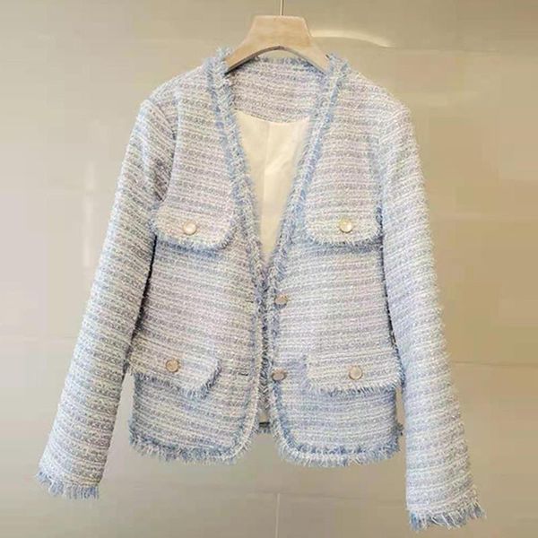 women's jackets tassel tweed coat women v-neck long sleeve vintage woolen coats buttons korean loose outwear plaid blue pink k3124, Black;brown
women's jackets tassel tweed coat women v-neck long sleeve vintage woolen coats buttons korean loose outwear plaid blue pink k3124, Black;brown