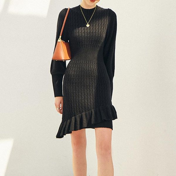 casual dresses black knitted mermaid women fashion falbala ruffles asymmetric long sleeves 2021 autumn female party club mini dress, Black;gray
casual dresses black knitted mermaid women fashion falbala ruffles asymmetric long sleeves 2021 autumn female party club mini dress, Black;gray
