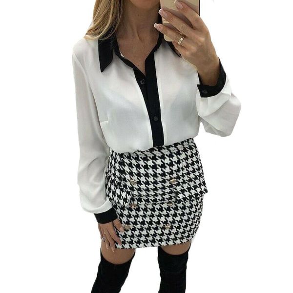 women's blouses & shirts 2021 women fashion shirt blouse casual long sleeve summer fall patchwork buttons turn-down collar ladies elega, White
women's blouses & shirts 2021 women fashion shirt blouse casual long sleeve summer fall patchwork buttons turn-down collar ladies elega, White