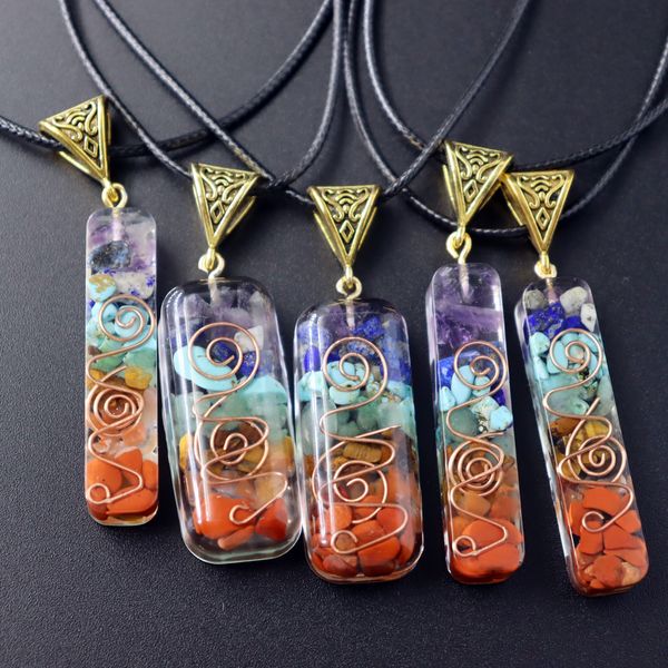 retro reiki healing colorful chips stone natural chakra orgone energy pendant necklace pendulum amulet orgonite crystal chakra necklace, Silver
retro reiki healing colorful chips stone natural chakra orgone energy pendant necklace pendulum amulet orgonite crystal chakra necklace, Silver
