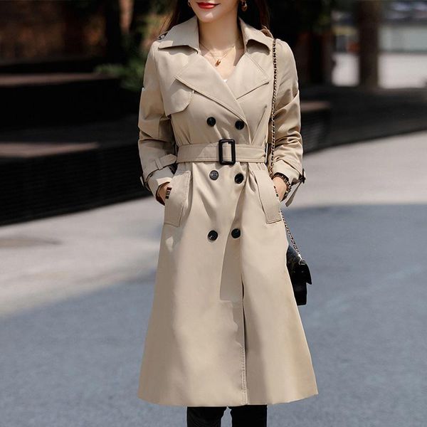 women's trench coats real s spot british wind long thin coat streetwear korean women winter clothes, Tan;black
women's trench coats real s spot british wind long thin coat streetwear korean women winter clothes, Tan;black