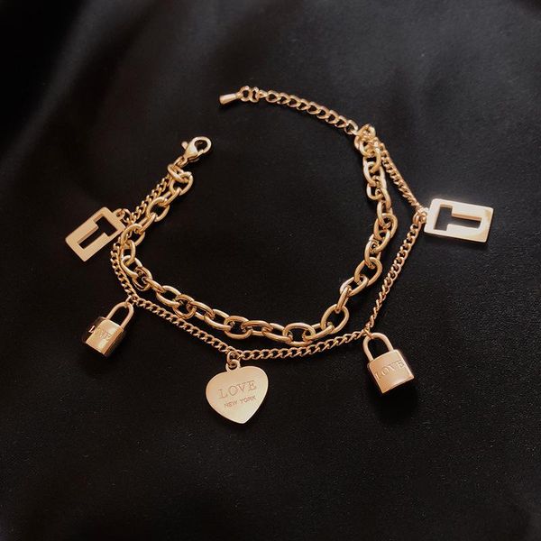 link, chain titanium steel european and american hipsters net red love lock bracelet ins niche design year cold wind couple female, Black
link, chain titanium steel european and american hipsters net red love lock bracelet ins niche design year cold wind couple female, Black
