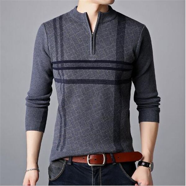 new winter men's warm knitted casual business semi zipper collar sweater 3rzv, White;black
new winter men's warm knitted casual business semi zipper collar sweater 3rzv, White;black