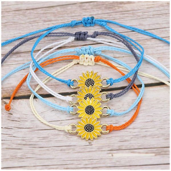 wave strand anklet charm bracelets for teen girls handmade sunflower adjustable braided bracelet friendship jewelry, Golden;silver
wave strand anklet charm bracelets for teen girls handmade sunflower adjustable braided bracelet friendship jewelry, Golden;silver