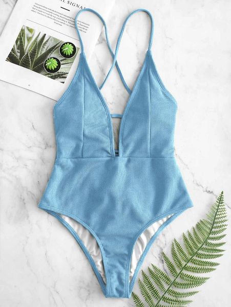zaful criss cross one-piece suits women ribbed lace-up backless bikini swimsuit plus size monokini swim feme beachwear 2xl
zaful criss cross one-piece suits women ribbed lace-up backless bikini swimsuit plus size monokini swim feme beachwear 2xl
