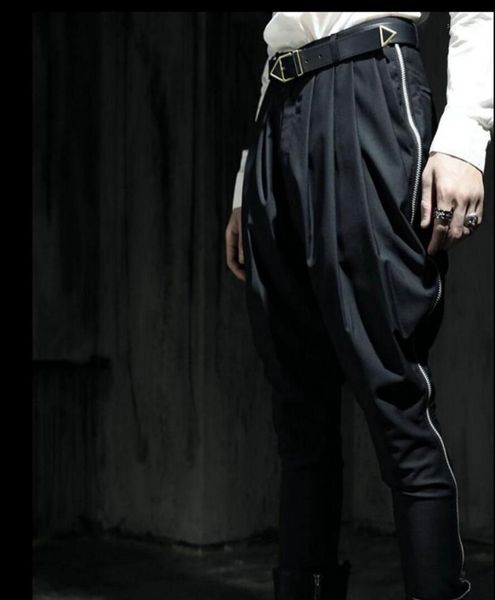 men's pants 27-44 2021 dj costume clothing hair stylist personality zipper drop-crotch harem plus size singer costumes, Black
men's pants 27-44 2021 dj costume clothing hair stylist personality zipper drop-crotch harem plus size singer costumes, Black