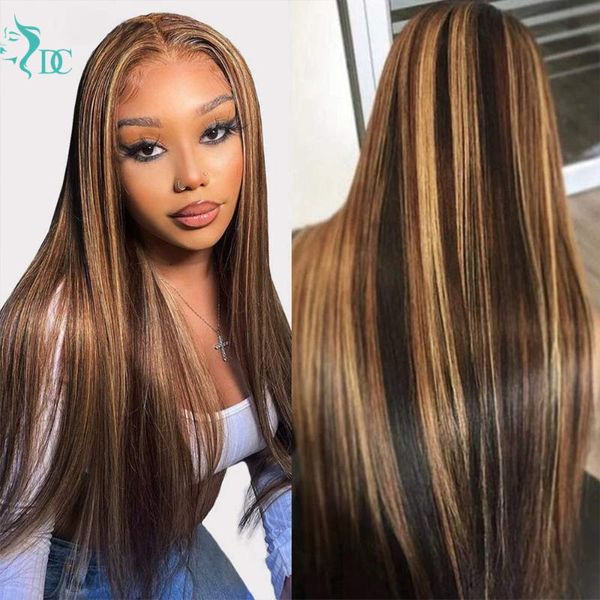lace wigs transparent 13x1 straight highlight wig human hair brown colored frontal, Black;brown
lace wigs transparent 13x1 straight highlight wig human hair brown colored frontal, Black;brown