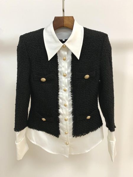 2021 fashion designer jacket women's lion buttons satin wool blend patchwork tweed jacket wholesale dropship, Black;brown
2021 fashion designer jacket women's lion buttons satin wool blend patchwork tweed jacket wholesale dropship, Black;brown