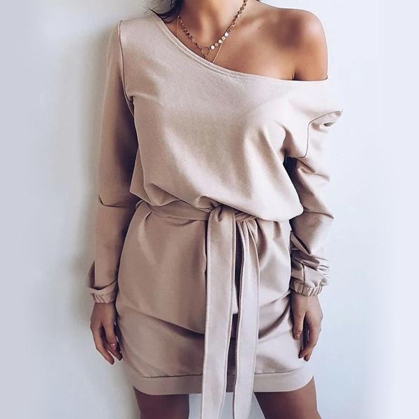 casual dresses women off shoulder straight mini dress solid color o-neck basic long sleeve autumn fashion, Black;gray
casual dresses women off shoulder straight mini dress solid color o-neck basic long sleeve autumn fashion, Black;gray