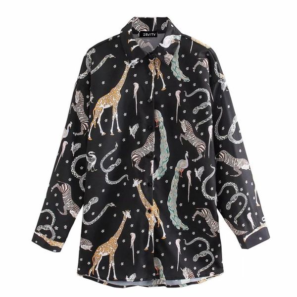 women's blouses & shirts women vintage animal print casual smock turn down collar business roupas femininas chemise ls6173, White
women's blouses & shirts women vintage animal print casual smock turn down collar business roupas femininas chemise ls6173, White