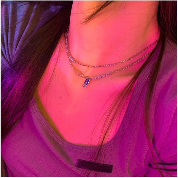 chains trendy jewelry titanium steel pendant necklace design silvery plating two layer chain for girl lady gifts, Silver
chains trendy jewelry titanium steel pendant necklace design silvery plating two layer chain for girl lady gifts, Silver