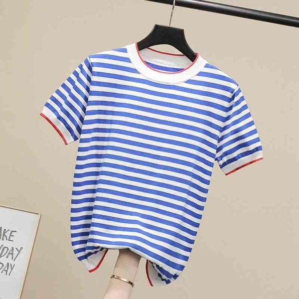women's knits & tees striped women knitted sweater short sleeve patchwork pullover preppy style thin 2021 spring summer arriv, White
women's knits & tees striped women knitted sweater short sleeve patchwork pullover preppy style thin 2021 spring summer arriv, White