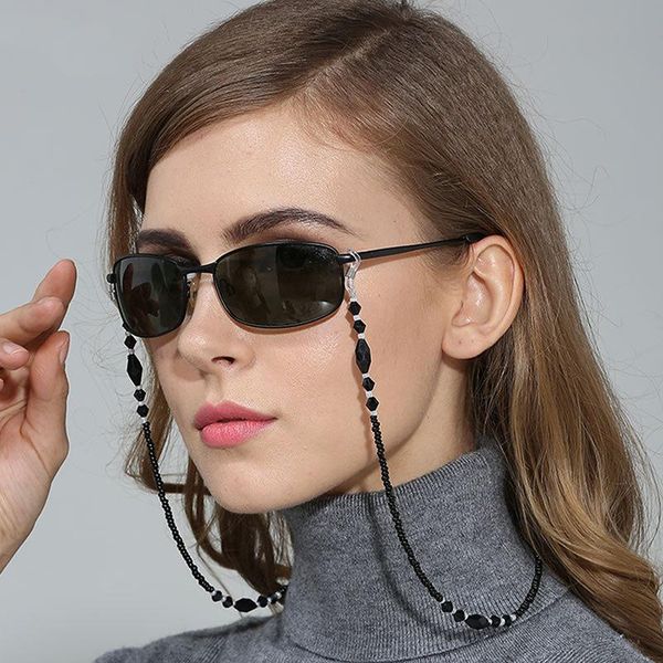 sunglasses frames fashion women eyeglass chains black acrylic beads anti-slip eyewear cord holder neck strap reading glasses rope, Silver
sunglasses frames fashion women eyeglass chains black acrylic beads anti-slip eyewear cord holder neck strap reading glasses rope, Silver