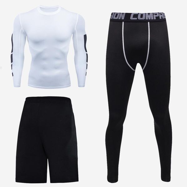 men's tracksuits 3 pcs/set mens tracksuit gym fitness compression sports suit men clothes running jogging sportwear exercise workout ti, Gray
men's tracksuits 3 pcs/set mens tracksuit gym fitness compression sports suit men clothes running jogging sportwear exercise workout ti, Gray