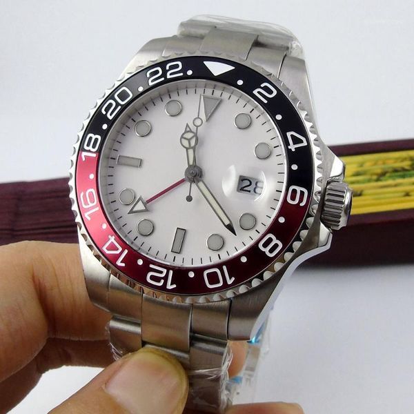 wristwatches 40mm steel insert bezel deployment white sterile dial gmt oyster strap sapphire glass date automatic mens watch, Slivery;brown
wristwatches 40mm steel insert bezel deployment white sterile dial gmt oyster strap sapphire glass date automatic mens watch, Slivery;brown