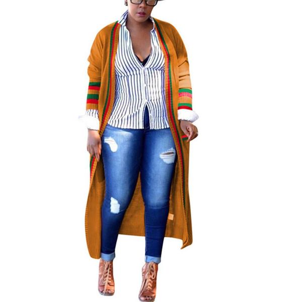 women's jackets stripe long cardigan 2021 spring fashion knit sweater women large coat casual jacket winter clothing mz1108, Black;brown
women's jackets stripe long cardigan 2021 spring fashion knit sweater women large coat casual jacket winter clothing mz1108, Black;brown