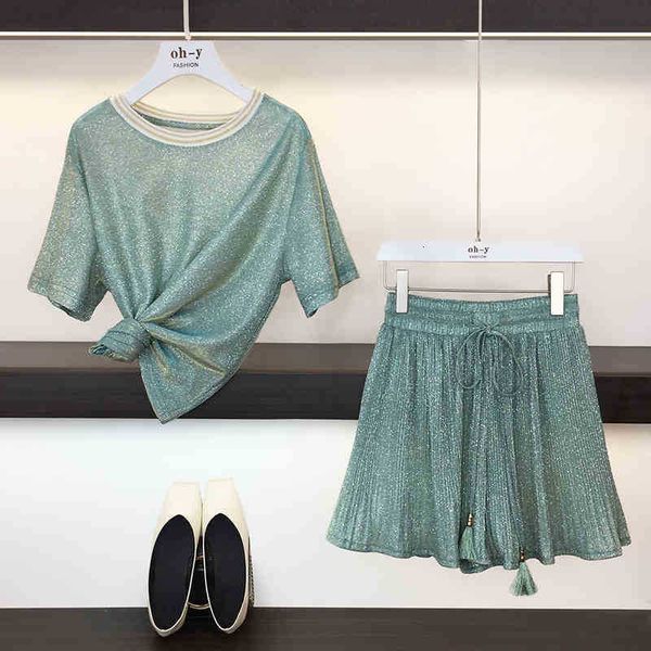 women's shorts fashion summer bling glitter two piece set women short sleeve loose t-shirt + elastic waist lace-up pleated wi up9n, White;black
women's shorts fashion summer bling glitter two piece set women short sleeve loose t-shirt + elastic waist lace-up pleated wi up9n, White;black