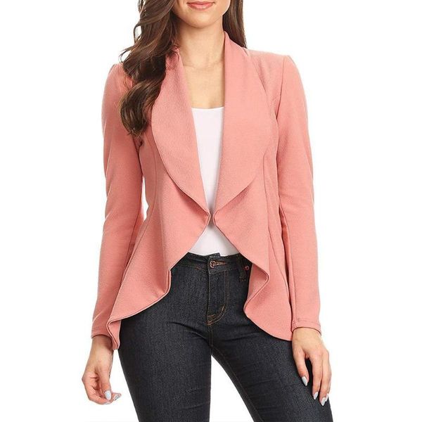 women's suits & blazers women solid color long sleeves draped open front irregular blazer jacket, White;black
women's suits & blazers women solid color long sleeves draped open front irregular blazer jacket, White;black