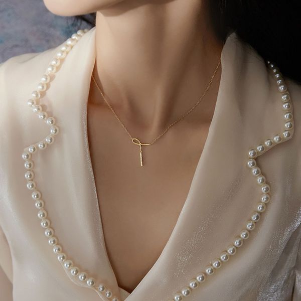 s925 silver necklace women's light luxury clavicle chain accessories simple knotting tassels, niche design, cool neck, Black
s925 silver necklace women's light luxury clavicle chain accessories simple knotting tassels, niche design, cool neck, Black