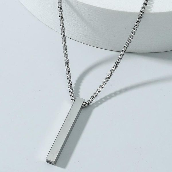chains stainless steel three-dimensional pillar boys necklace diy lettering pendant cross-border accessories, Silver
chains stainless steel three-dimensional pillar boys necklace diy lettering pendant cross-border accessories, Silver