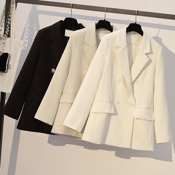 women's suits & blazers suit jacket female spring and autumn korean british style 2021 design casual blazer office double breasted wome, White;black
women's suits & blazers suit jacket female spring and autumn korean british style 2021 design casual blazer office double breasted wome, White;black