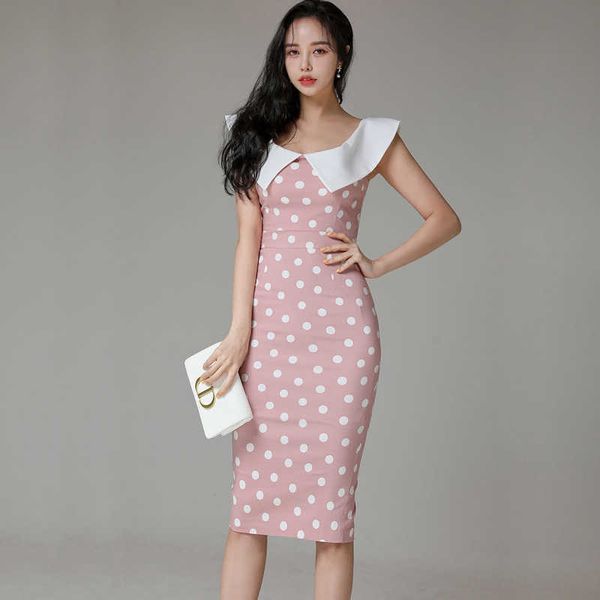 elegant casual dress women slim o neck sleeveless bodycon pencil office lady polka dot vestidos korean 210529, Black;gray
elegant casual dress women slim o neck sleeveless bodycon pencil office lady polka dot vestidos korean 210529, Black;gray