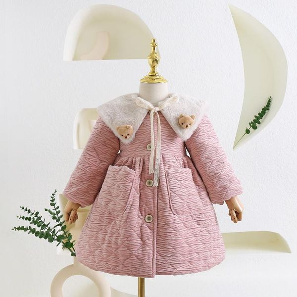 girl's dresses 2021 winter jacket for girls cartoon bear detachable shawl collar long sleeve warm dress., Red;yellow
girl's dresses 2021 winter jacket for girls cartoon bear detachable shawl collar long sleeve warm dress., Red;yellow
