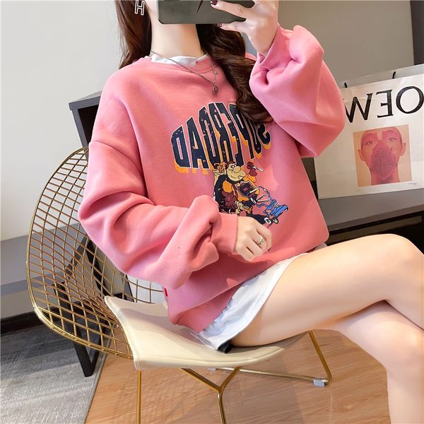 2021 new spring and autumn loose fake two piece round neck letter long sleeve sweatshirt women's college hoodie rgwy, Black
2021 new spring and autumn loose fake two piece round neck letter long sleeve sweatshirt women's college hoodie rgwy, Black