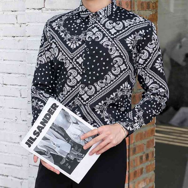 vintage harajuku men's shirt long-sleeved slim fashion floral shirt slim streetwear social party blouse camisas para hombre 210527, White;black
vintage harajuku men's shirt long-sleeved slim fashion floral shirt slim streetwear social party blouse camisas para hombre 210527, White;black