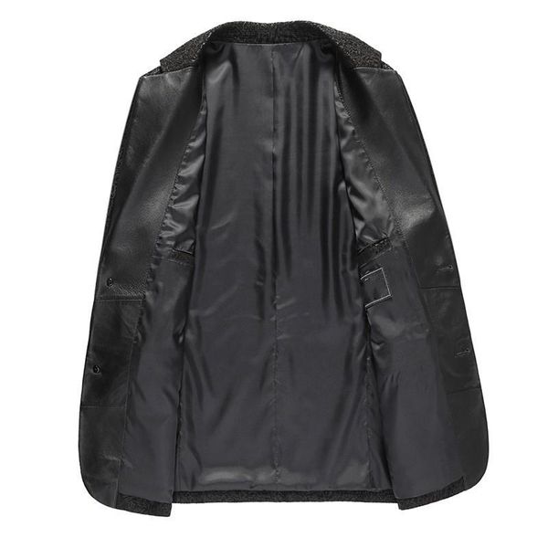 men's leather & faux casual business male blazers coats fashion genuine suit jackets for men slim fit sheepskin outwear plus size s-4xl, Black
men's leather & faux casual business male blazers coats fashion genuine suit jackets for men slim fit sheepskin outwear plus size s-4xl, Black