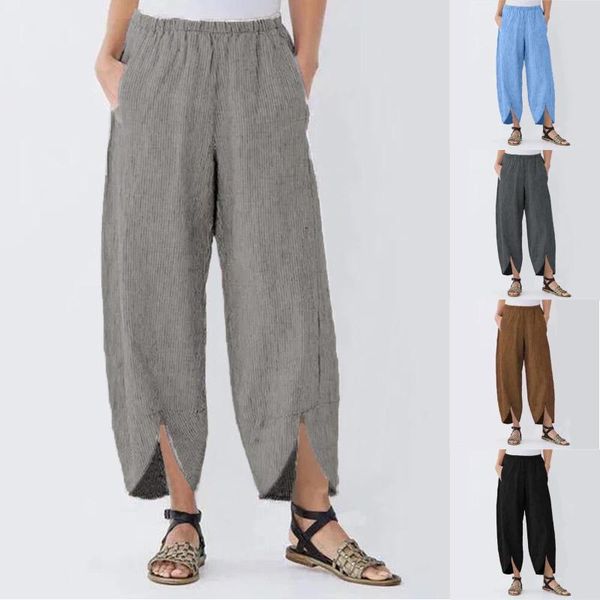 women's pants & capris women harem vintage printed cotton linen split wide leg trousers casual pocket pantalon elastic waist loose crop, Black;white
women's pants & capris women harem vintage printed cotton linen split wide leg trousers casual pocket pantalon elastic waist loose crop, Black;white