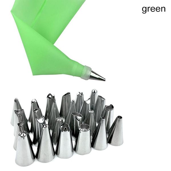 26pcs/set silicone 24 nozzle set with pastry bag grade diy icing piping cream cake decorating tools baking accessories
26pcs/set silicone 24 nozzle set with pastry bag grade diy icing piping cream cake decorating tools baking accessories