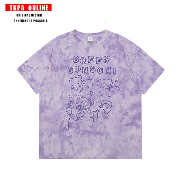 tkpa couple's short sleeve t-shirt men's and women's new bear tie dye harajuku guochao half sleeve t-shirt fashion, White;black
tkpa couple's short sleeve t-shirt men's and women's new bear tie dye harajuku guochao half sleeve t-shirt fashion, White;black