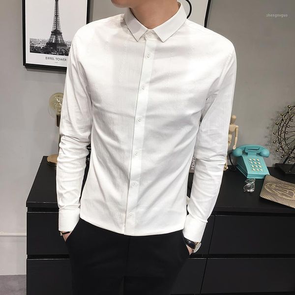 men dress shirt korean simple slim fit long sleeve tuxedo male all match casual gentlemen men's shirts 3xl, White;black
men dress shirt korean simple slim fit long sleeve tuxedo male all match casual gentlemen men's shirts 3xl, White;black