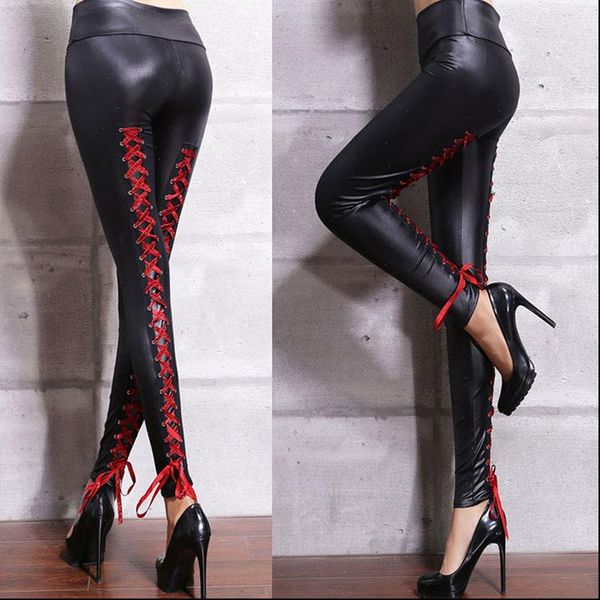 lace up moto biker leggins female faux leather leggins autumn high waist elastic women legging bandage stretch leggings, Black
lace up moto biker leggins female faux leather leggins autumn high waist elastic women legging bandage stretch leggings, Black