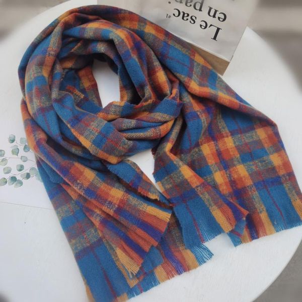 british retro checkered imitation cashmere scarf female korean version of the students thick warm long shawl two-use neck, Blue;gray
british retro checkered imitation cashmere scarf female korean version of the students thick warm long shawl two-use neck, Blue;gray