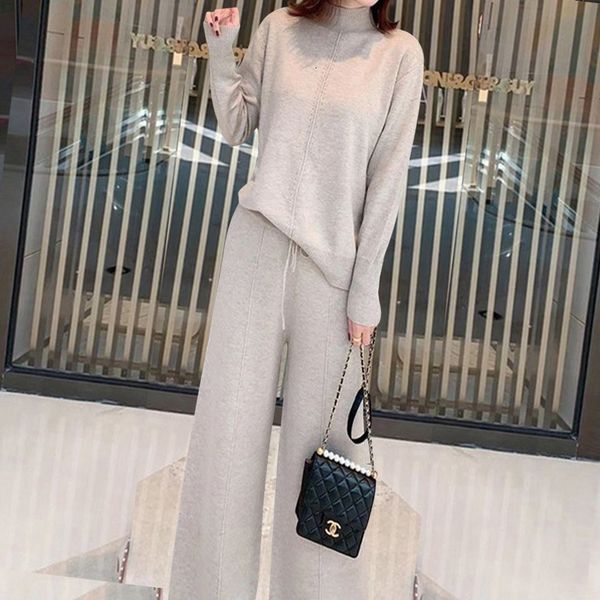 2 piece defines clothes winter cashmere knitted women's temperament was thin nightgown wide leg suit pants 17hu, White
2 piece defines clothes winter cashmere knitted women's temperament was thin nightgown wide leg suit pants 17hu, White