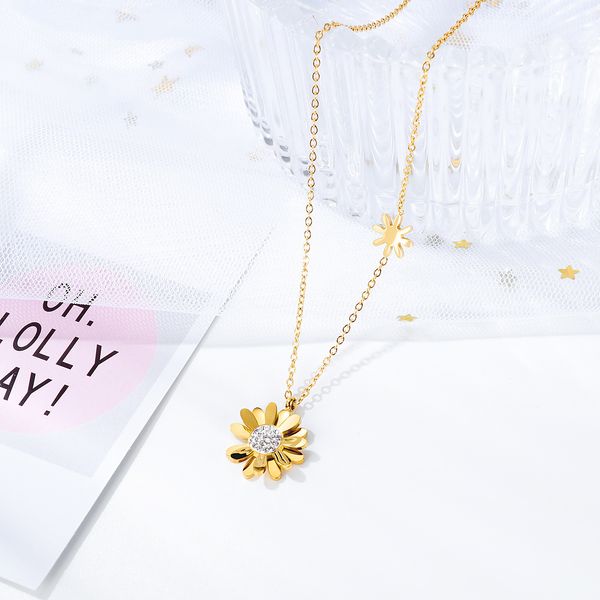korean version simple cold wind titanium steel necklace women's net red tide daisy flower clavicle chain, Silver
korean version simple cold wind titanium steel necklace women's net red tide daisy flower clavicle chain, Silver
