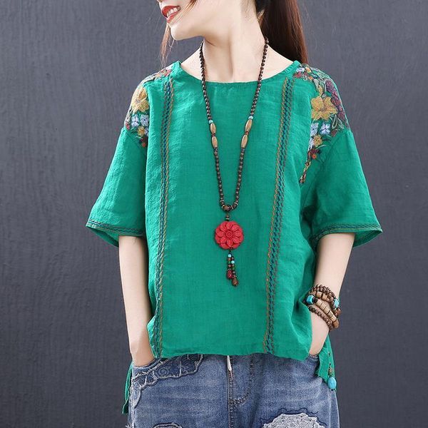 new 2021 ethnic flower embroidered summer t-shirt short-sleeved national style cotton linen women t-shirt 4 colors, White
new 2021 ethnic flower embroidered summer t-shirt short-sleeved national style cotton linen women t-shirt 4 colors, White